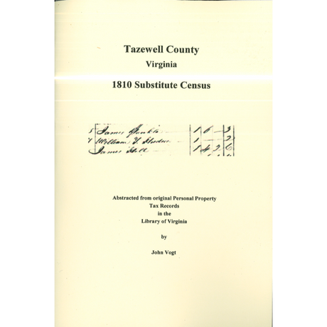 Tazewell County, Virginia 1810 Substitute Census