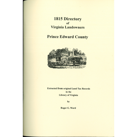 Prince Edward County, Virginia 1815 Directory of Landowners