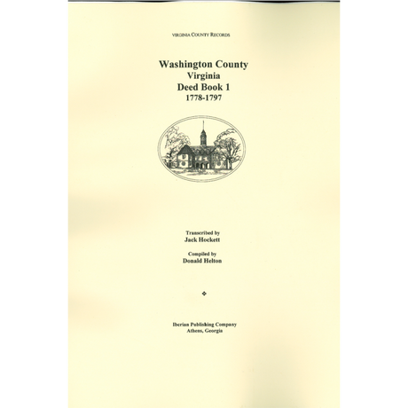Washington County, Virginia Deed Book 1, 1778-1797