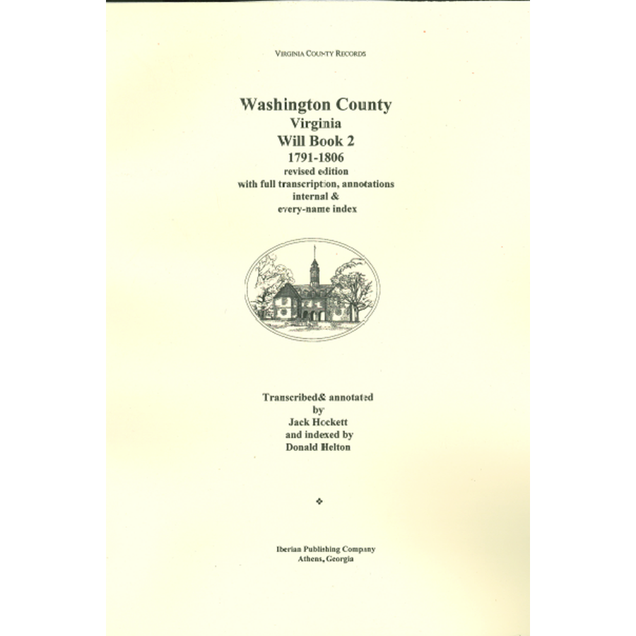 Washington County, Virginia Will Book 2, 1791-1806