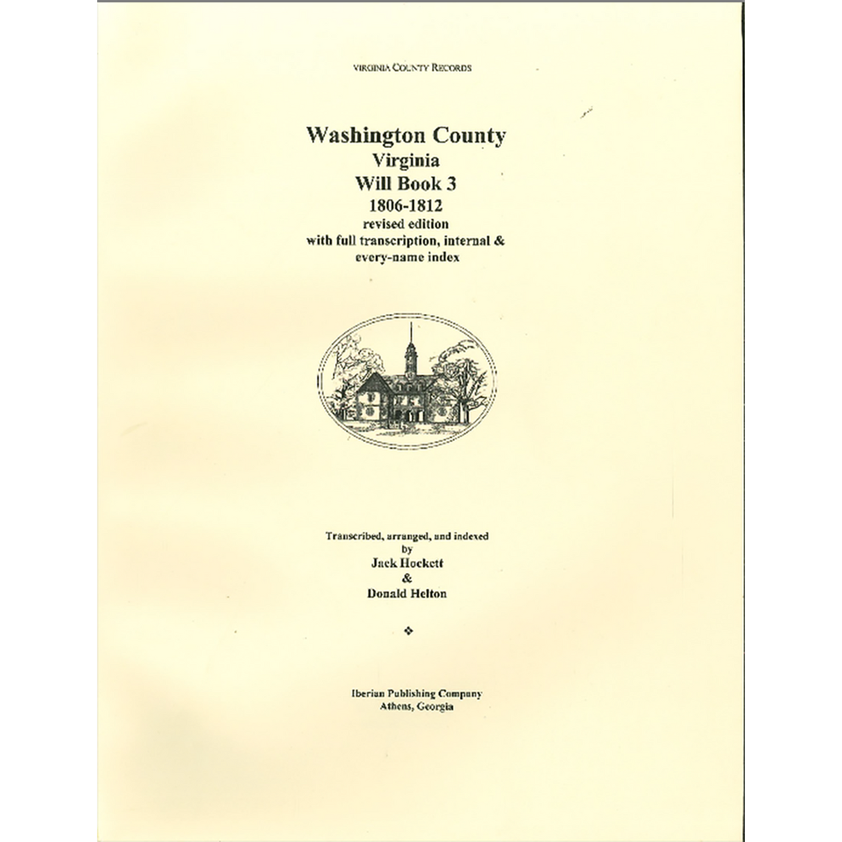 Washington County, Virginia Will Book 3, 1806-1812