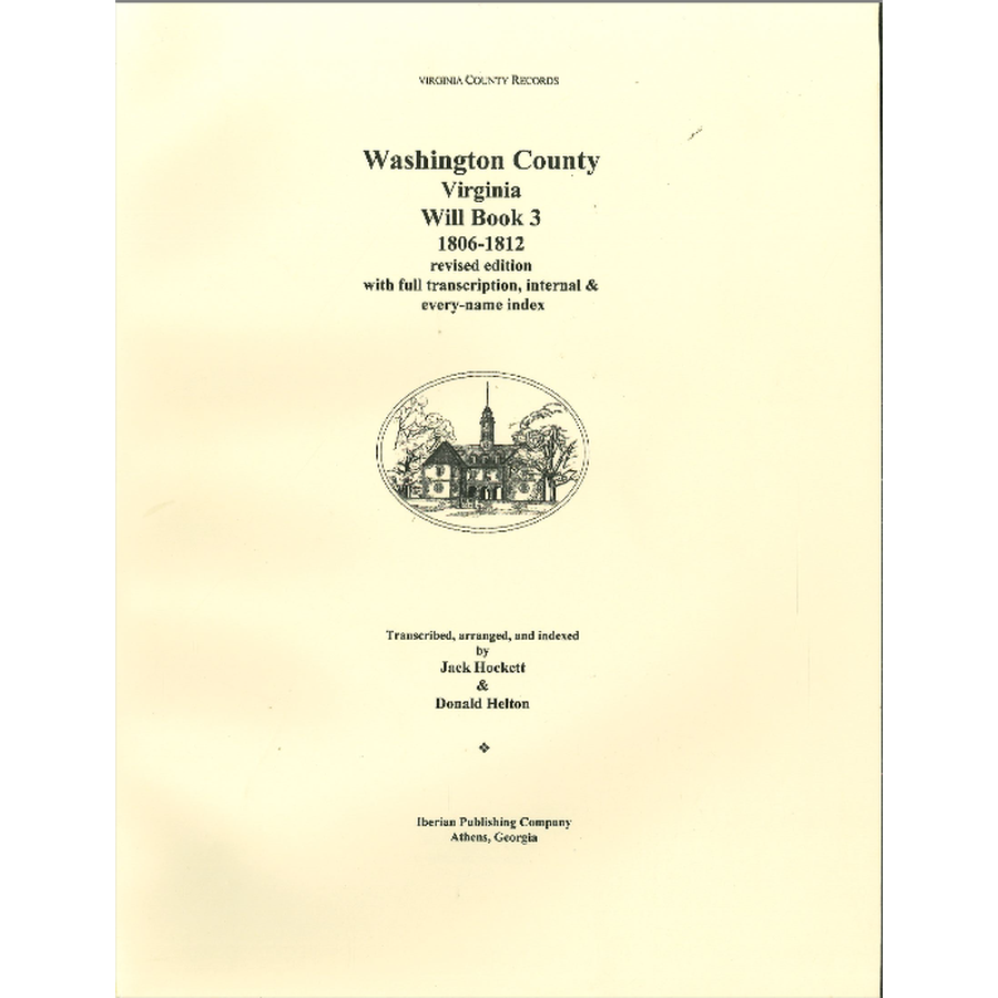 Washington County, Virginia Will Book 3, 1806-1812