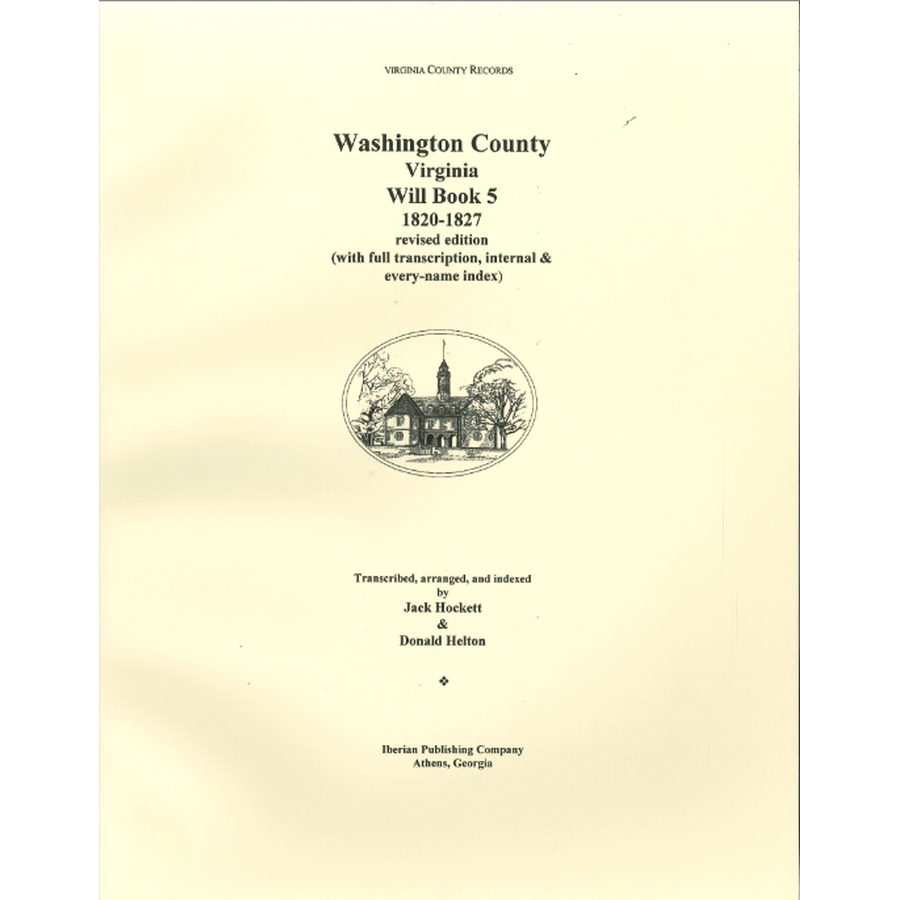 Washington County, Virginia Will Book 5, 1820-1827