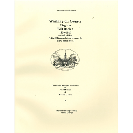Washington County, Virginia Will Book 5, 1820-1827
