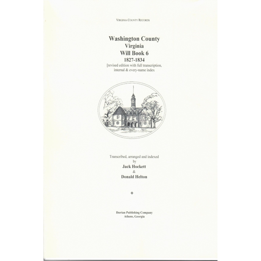 Washington County, Virginia Will Book 6, 1827-1834