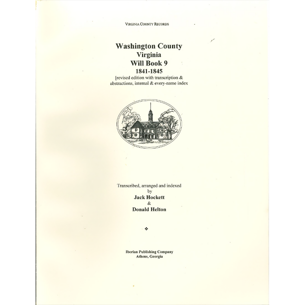 Washington County, Virginia Will Book 9, 1841-1845