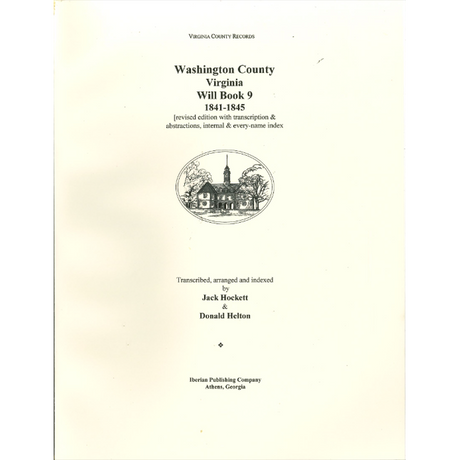 Washington County, Virginia Will Book 9, 1841-1845