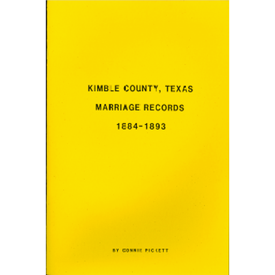 Kimble County, Texas Marriage Records 1884-1893