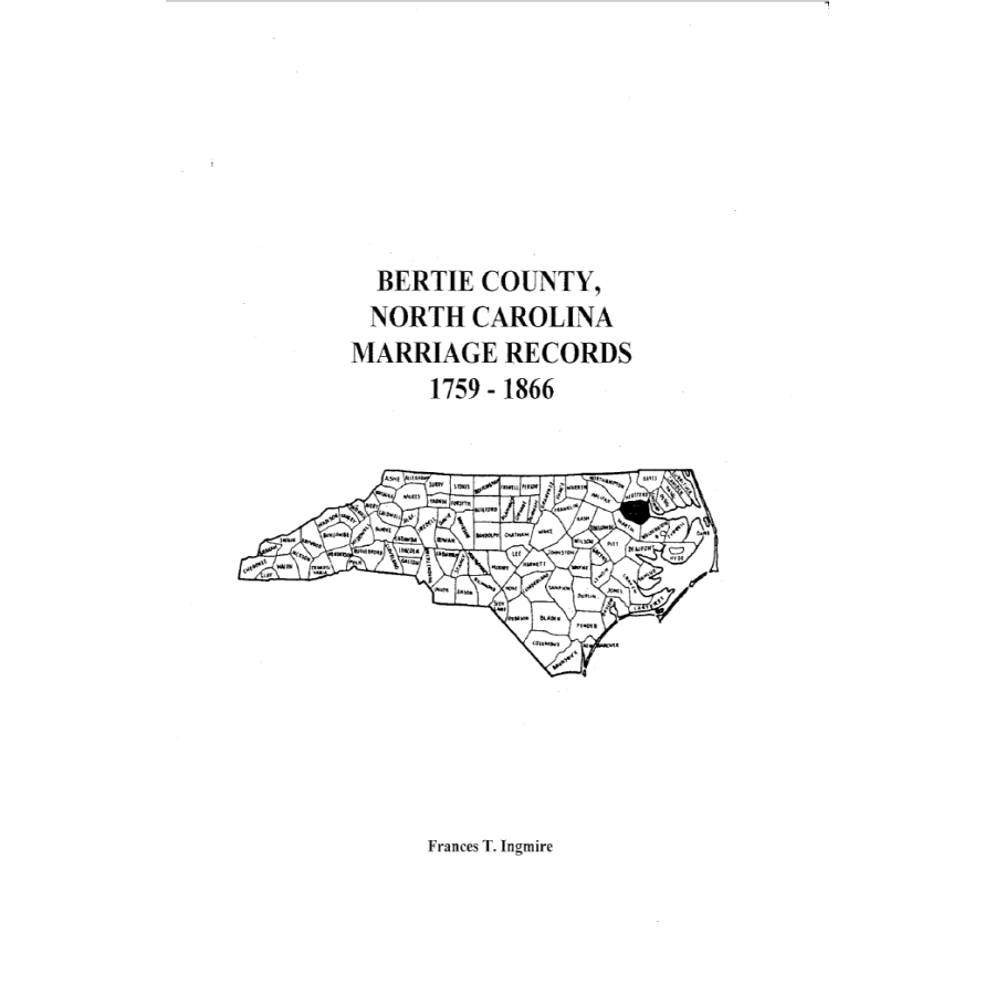 Bertie County, North Carolina Marriage Records, 1759-1866