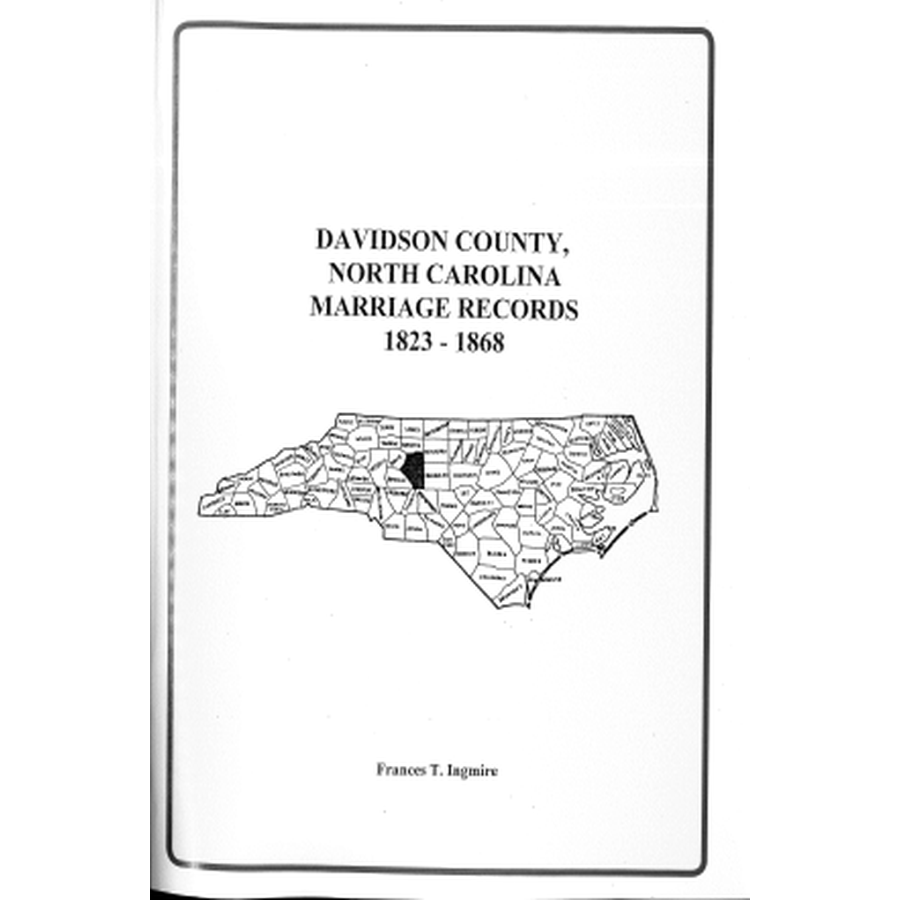 Davidson County, North Carolina Marriage Records, 1823-1868