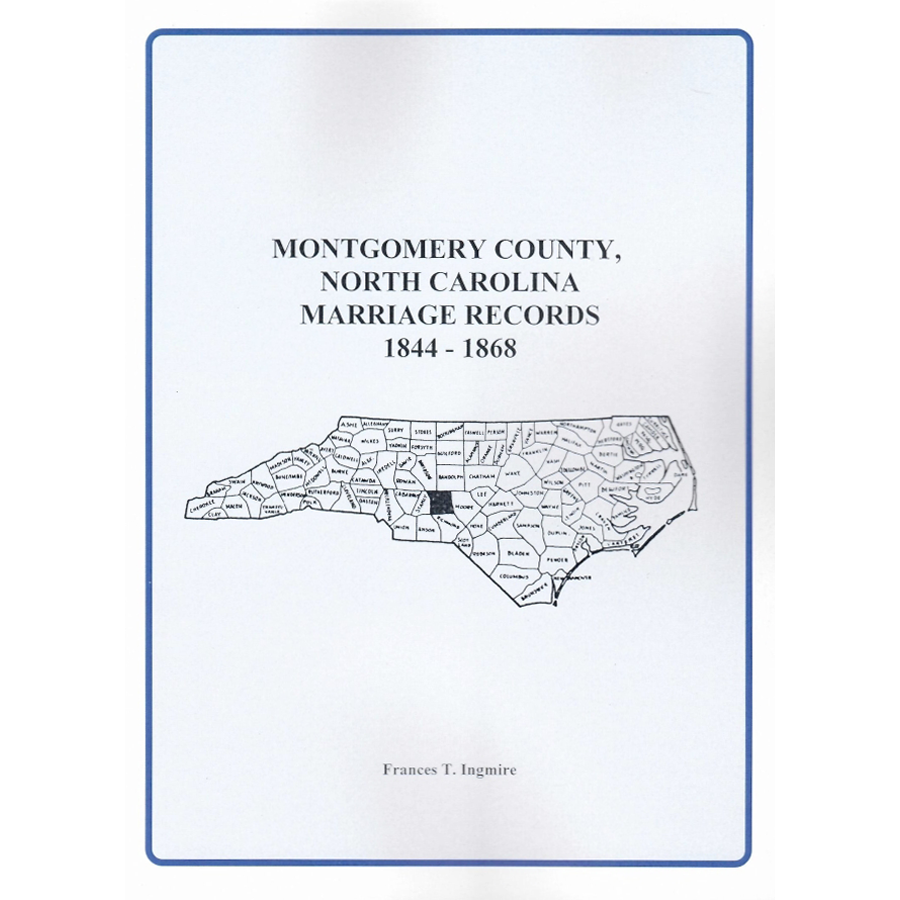 Montgomery County, North Carolina Marriage Records, 1844-1868