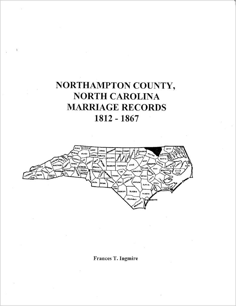Northampton County, North Carolina Marriage Records, 1812-1867