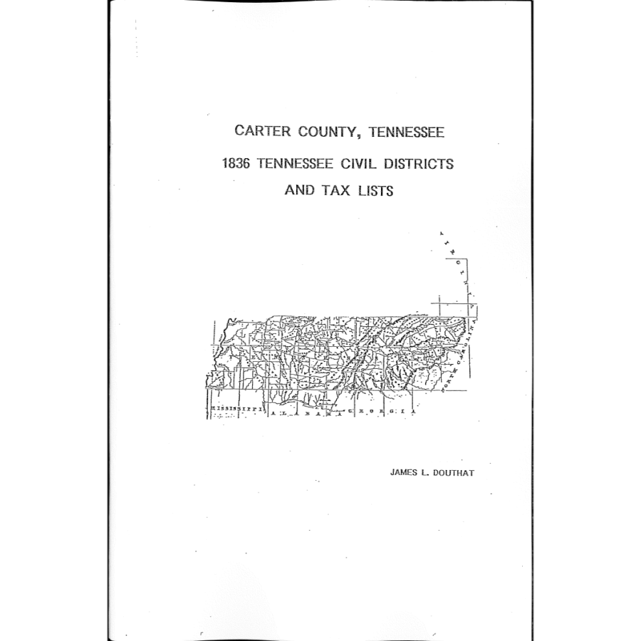 1836 Carter County, Tennessee Civil Districts and Tax Lists