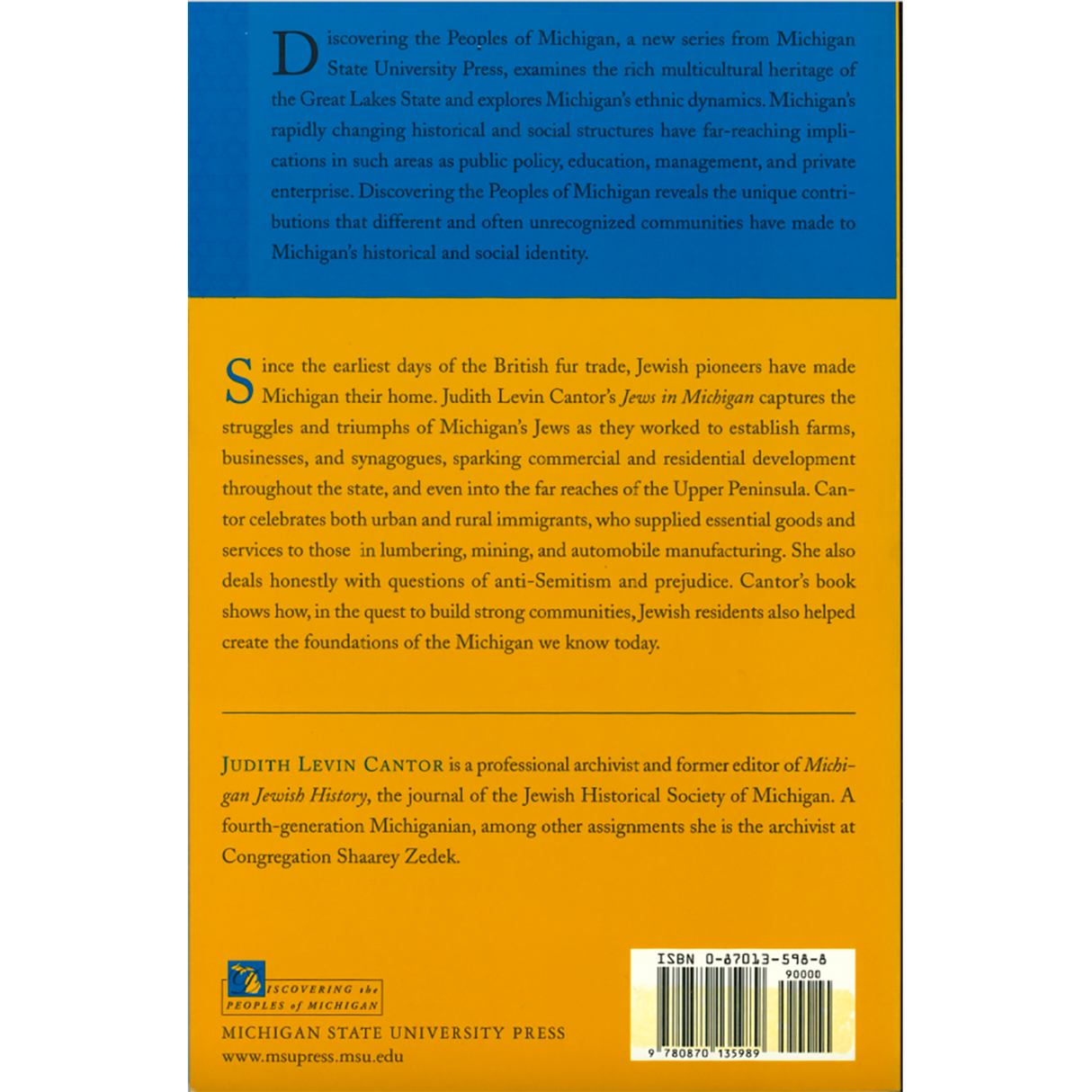 Jews in Michigan back cover