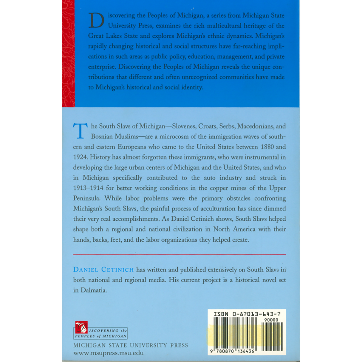 South Slavs in Michigan back cover
