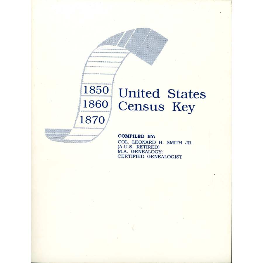 United States Census Key:  1850, 1860, and 1870