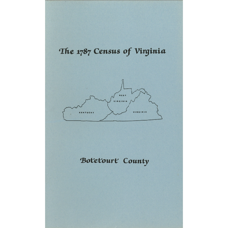 The Personal Property Tax Lists for the Year 1787 for Botetourt County, Virginia