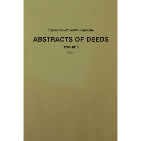 Duplin County, North Carolina Deeds, 1784-1813