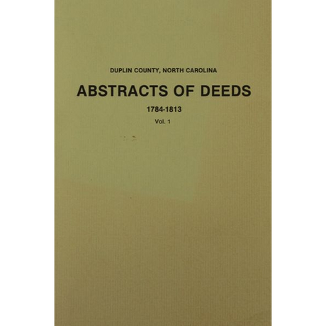 Duplin County, North Carolina Deeds, 1784-1813