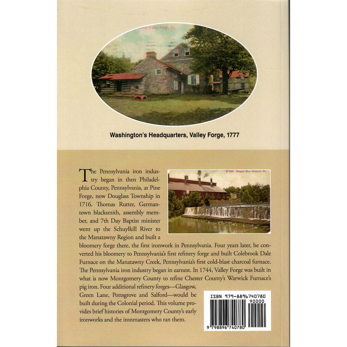 Colonial and Early Ironworks of Montgomery County, Pennsylvania, 1744-1800 back cover