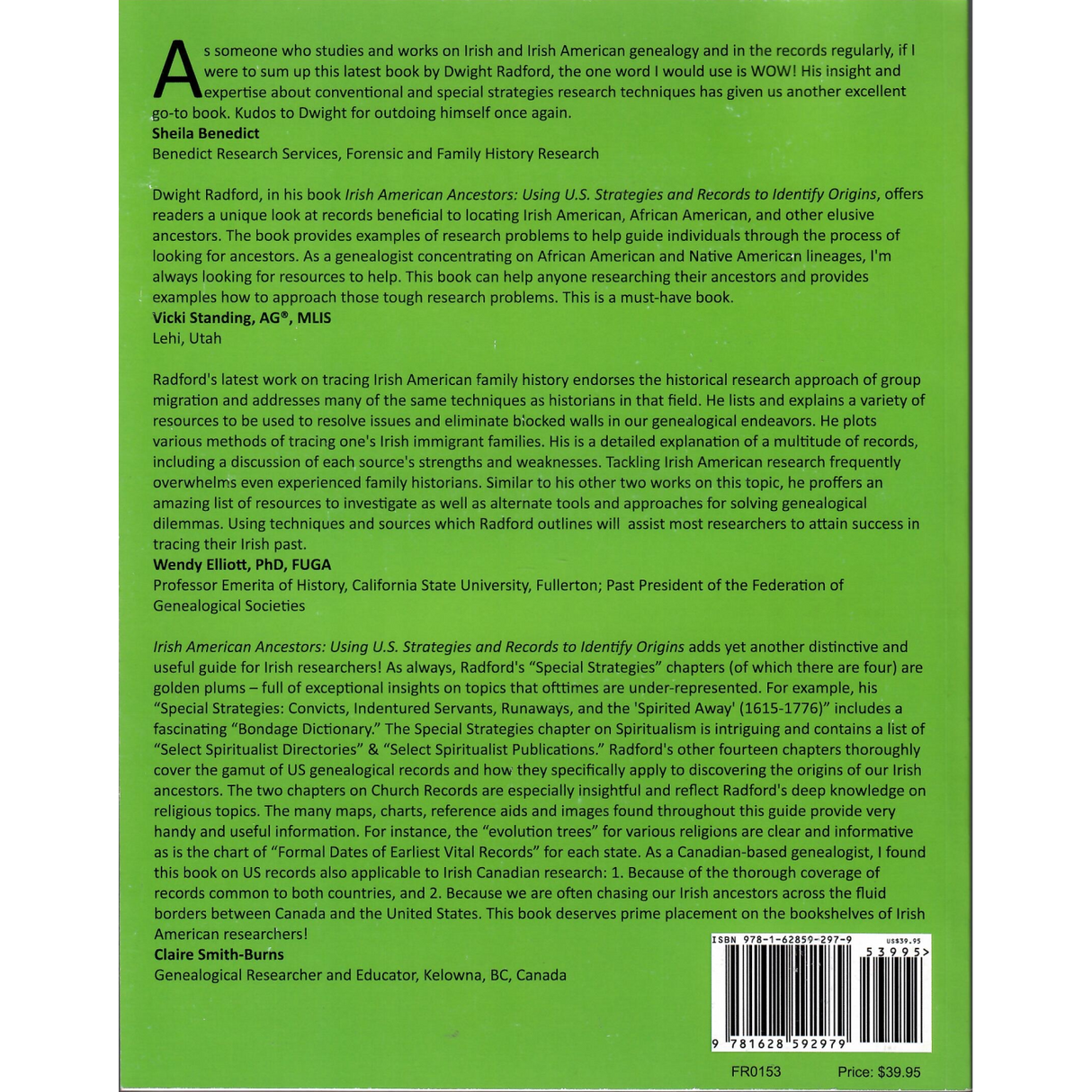 Irish American Ancestors: Using U.S. Strategies and Records to Identify Origins back cover