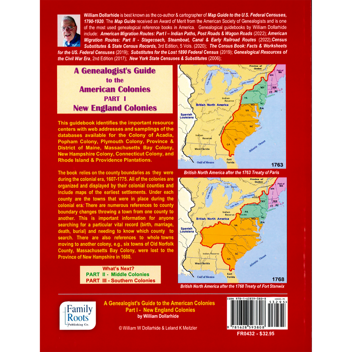A Genealogist's Guide to the American Colonies: Part I - New England Colonies back cover