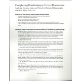 Deciphering Handwriting in German Documents: Analyzing German, Latin, and French in Historical Manuscripts, Second Edition, Revised & Expanded back cover