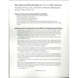 Deciphering Handwriting in German Documents: Analyzing German, Latin, and French in Historical Manuscripts, Second Edition, Revised & Expanded back cover