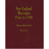 New England Marriages Prior to 1700, 3 Volume Hardcover Set