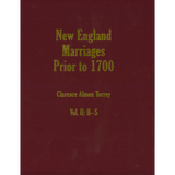 New England Marriages Prior to 1700, 3 Volume Hardcover Set