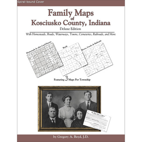 Family Maps of Kosciusko County, Indiana (Spiral book cover)