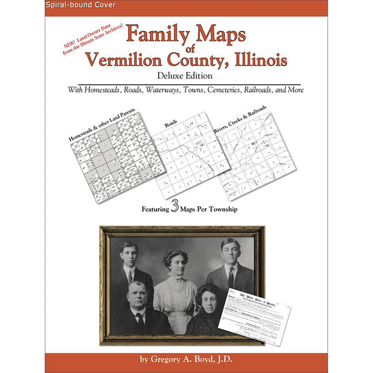 Family Maps of Vermilion County, Illinois (Spiral book cover)