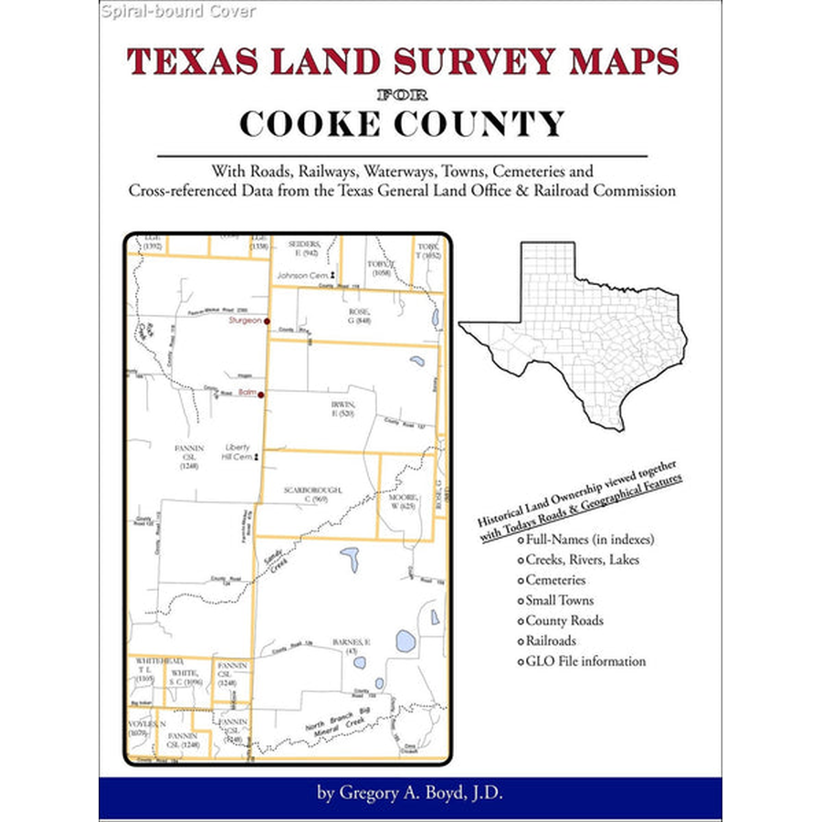 Texas Land Survey Maps for Cooke County (Spiral book cover)