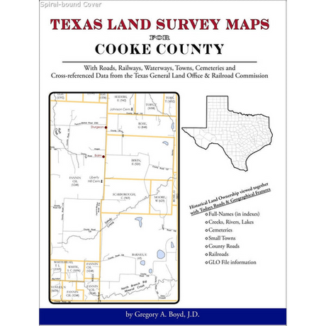Texas Land Survey Maps for Cooke County (Spiral book cover)
