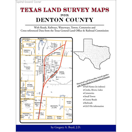 Texas Land Survey Maps for Denton County (Spiral book cover)