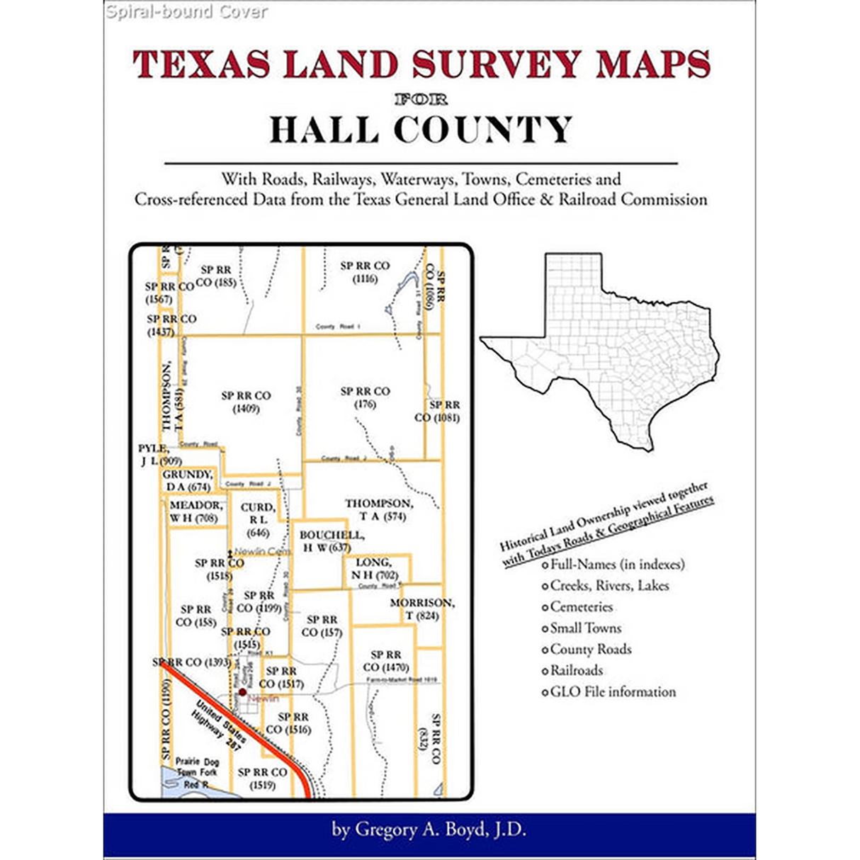 Texas Land Survey Maps for Hall County (Spiral book cover)