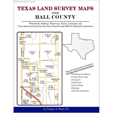 Texas Land Survey Maps for Hall County (Spiral book cover)
