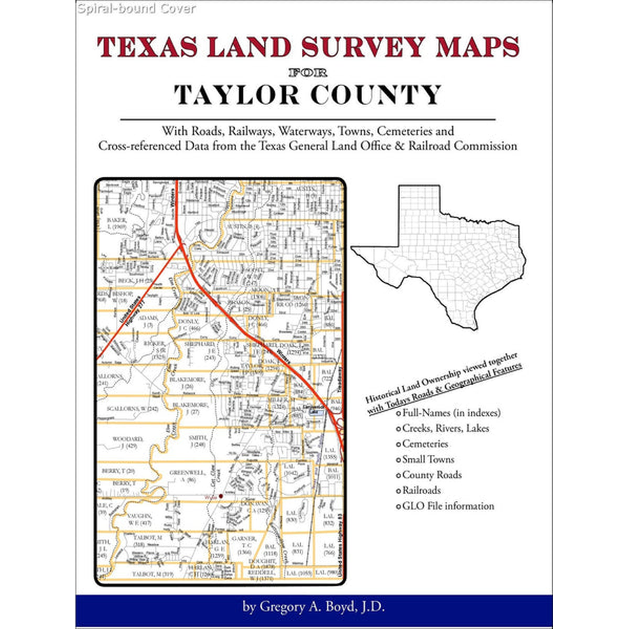 Texas Land Survey Maps for Taylor County (Spiral book cover)