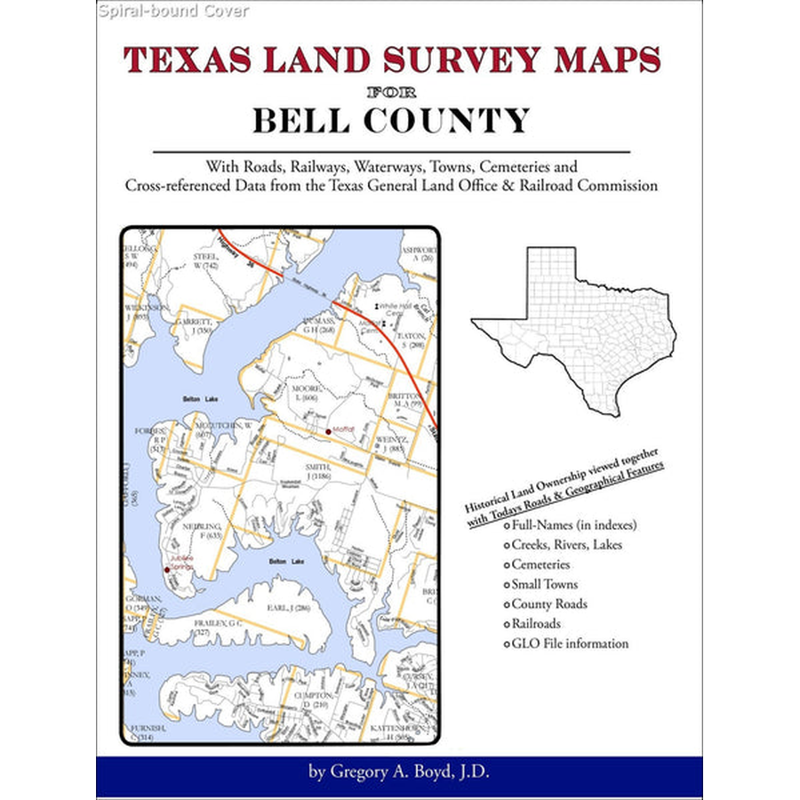 Texas Land Survey Maps for Bell County (Spiral book cover)