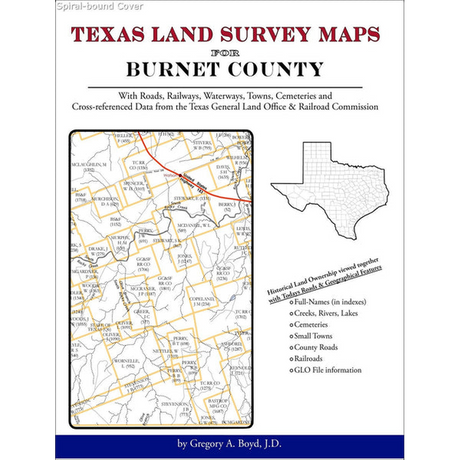 Texas Land Survey Maps for Burnet County (Spiral book cover)