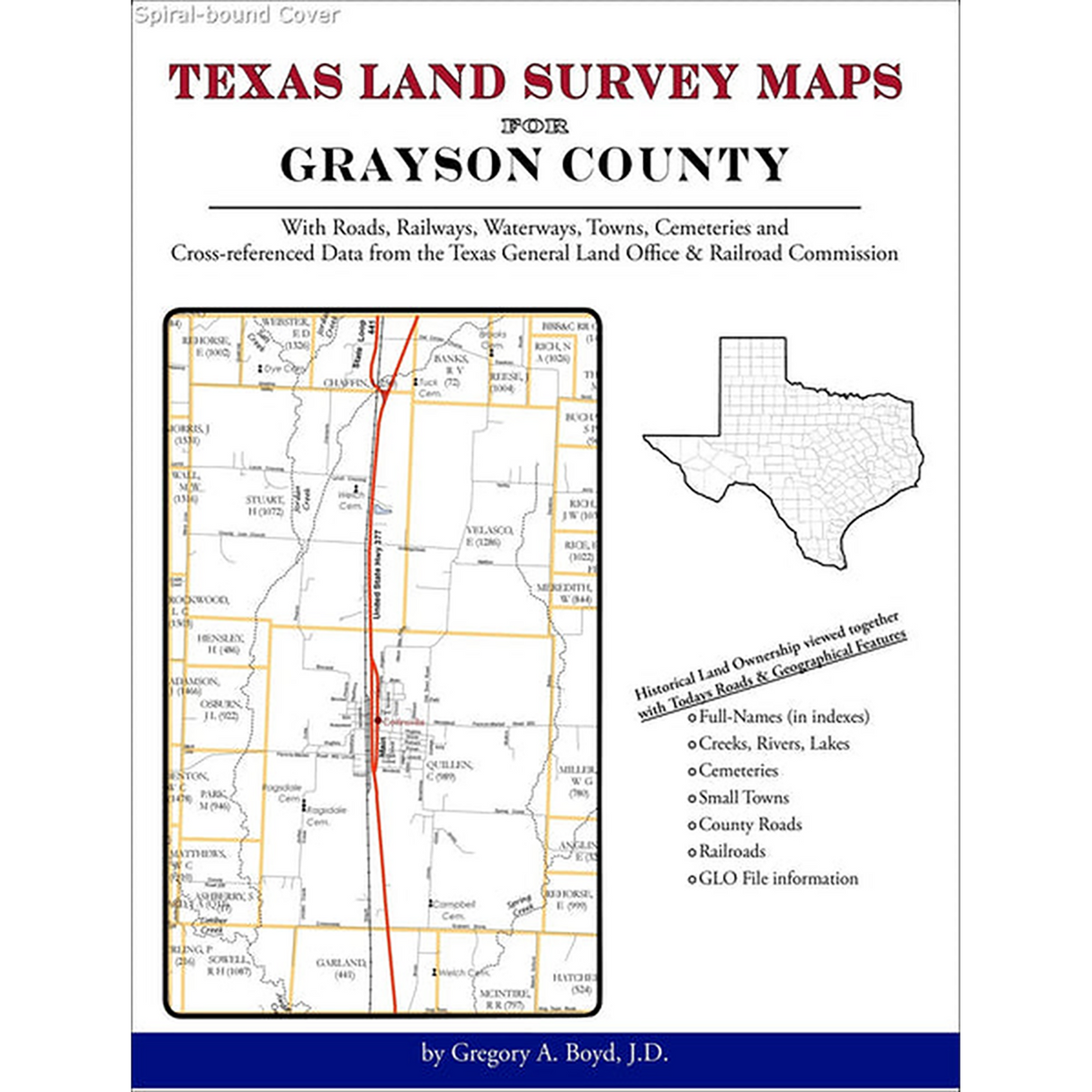 Texas Land Survey Maps for Grayson County (Spiral book cover)
