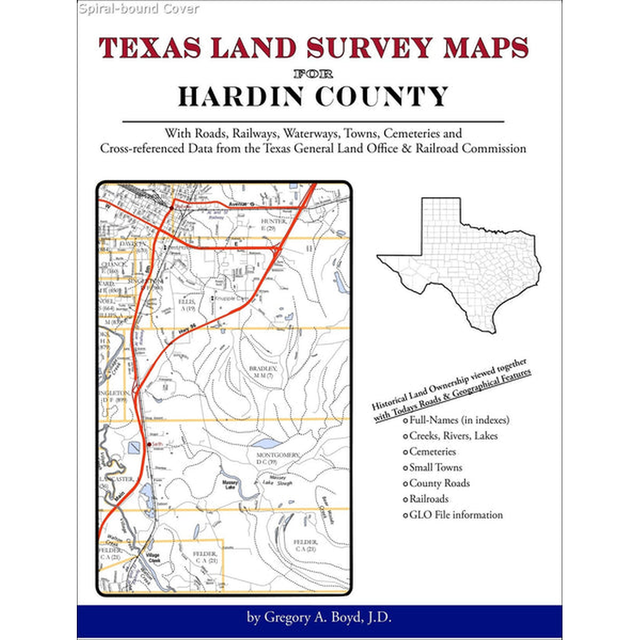 Texas Land Survey Maps for Hardin County (Spiral book cover)