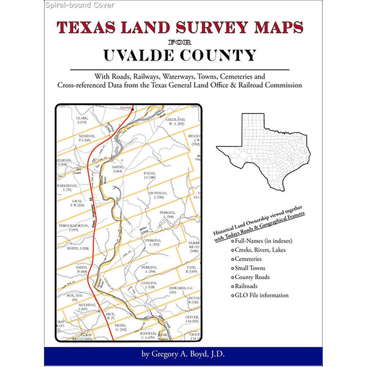 Texas Land Survey Maps for Uvalde County (Spiral book cover)