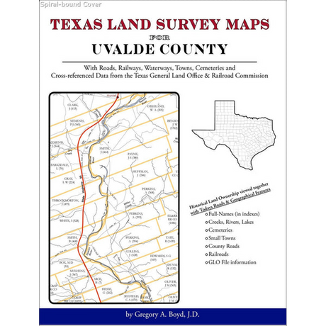Texas Land Survey Maps for Uvalde County (Spiral book cover)