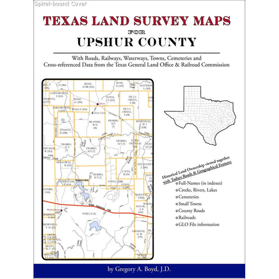 Texas Land Survey Maps for Upshur County (Spiral book cover)