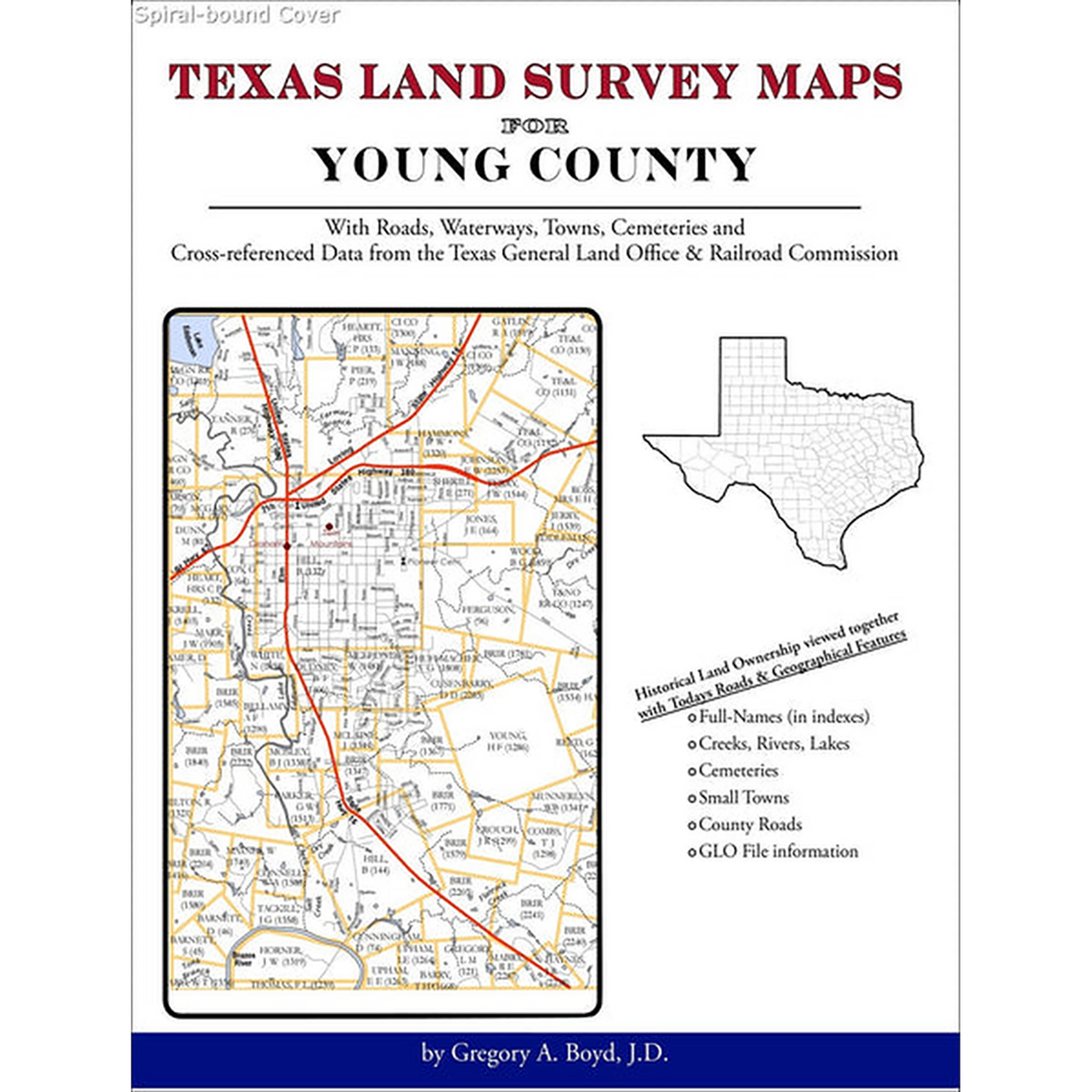 Texas Land Survey Maps for Young County (Spiral book cover)