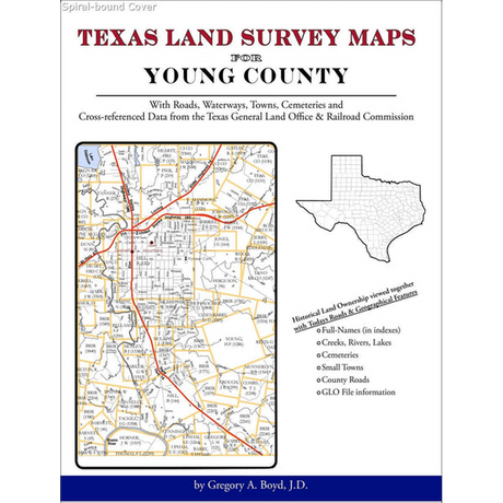Texas Land Survey Maps for Young County (Spiral book cover)