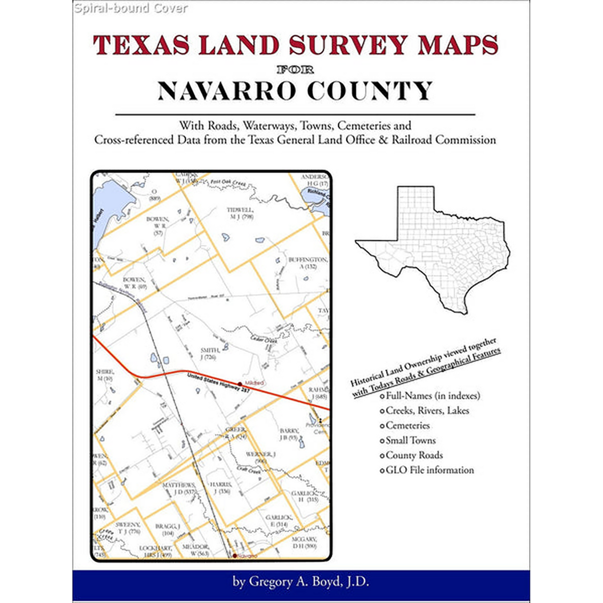 Texas Land Survey Maps for Navarro County (Spiral book cover)