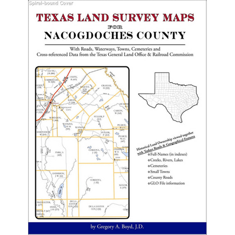 Texas Land Survey Maps for Nacogdoches County (Spiral book cover)