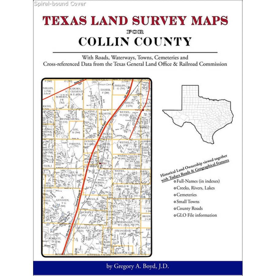 Texas Land Survey Maps for Collin County (Spiral book cover)